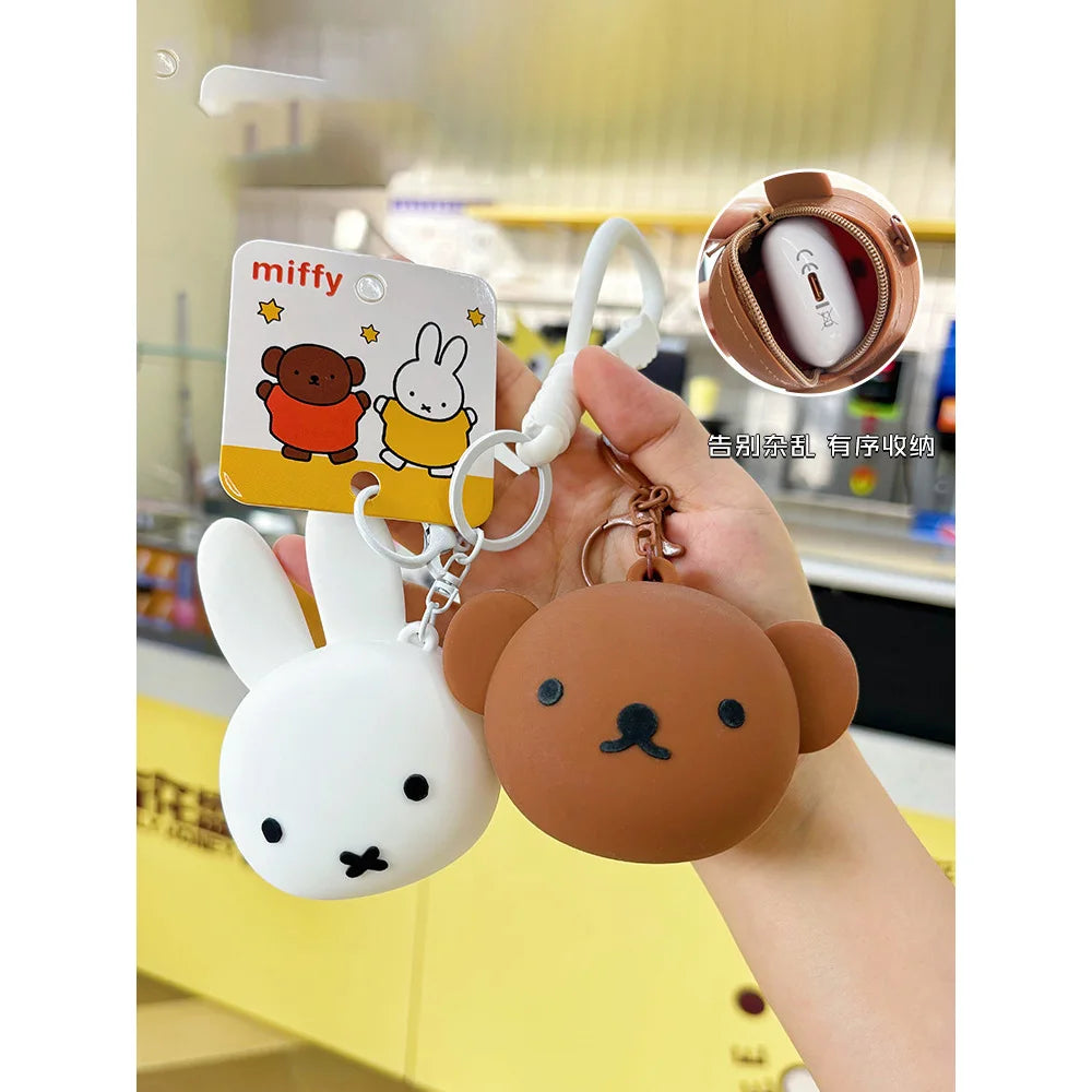 Kawaii Miffy Silicone Coin Purse Cute Mini Earphone Case Pendant Boris Coin Storage Bag Toy Gift for Gril Kawaii Miffy Silicone Coin Purse Cute Mini Earphone Case Pendant Boris Coin Storage Bag Toy Gift for Gril